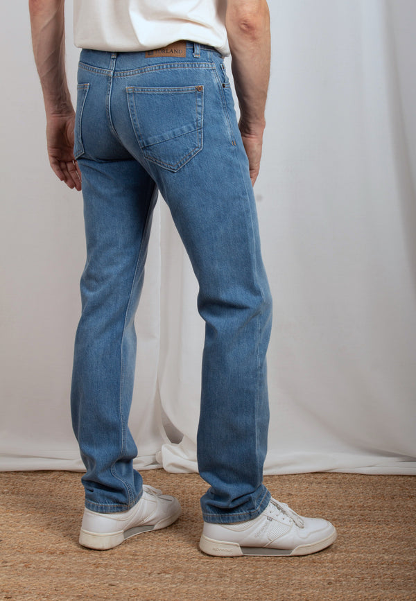 Nachhaltige Straight Fit Herrenjeans aus 100% Bio-Denim in Mid Indigo