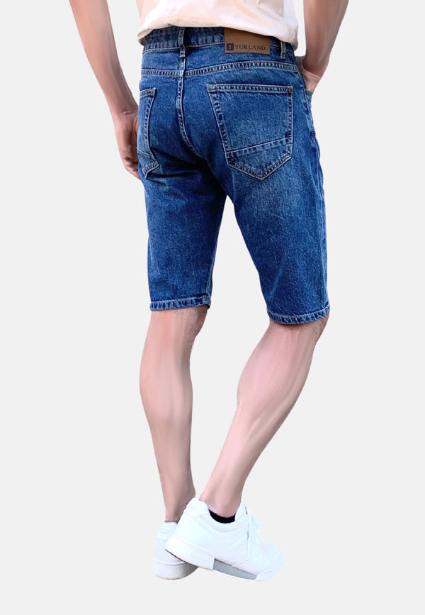 SHANE | Nachhaltige Jeans Shorts für Herren aus 100% Bio-Baumwolle in Mid Indigo