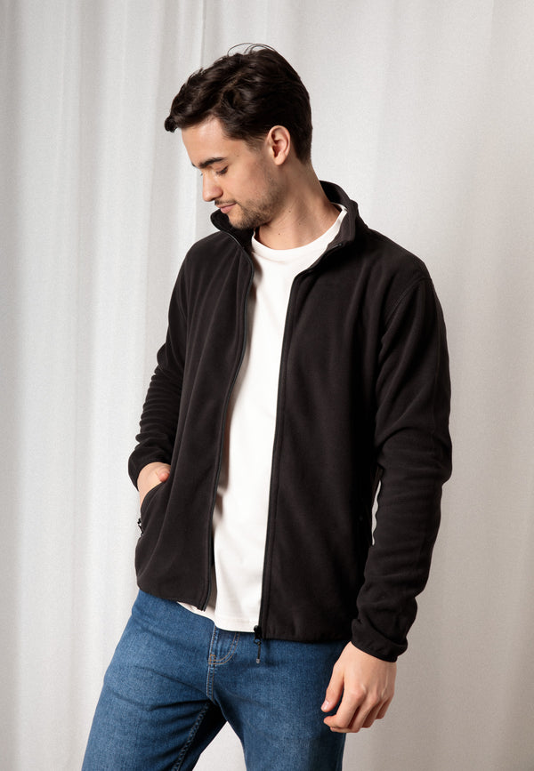 ZEDAN | Nachhaltige Herren Basic Fleecejacke aus 100% recyceltem Polyester