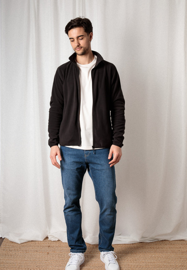 ZEDAN | Nachhaltige Herren Basic Fleecejacke aus 100% recyceltem Polyester