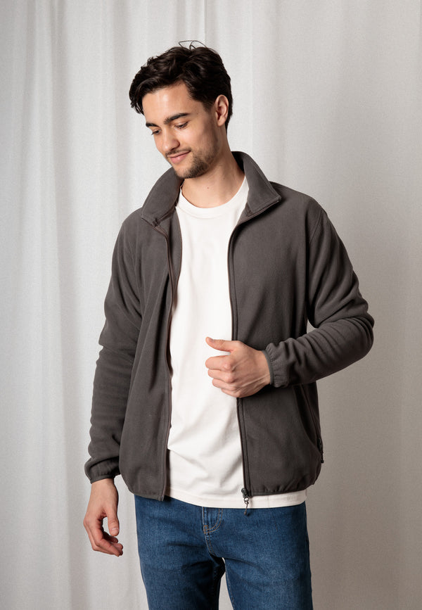 ZEDAN | Nachhaltige Herren Basic Fleecejacke aus 100% recyceltem Polyester