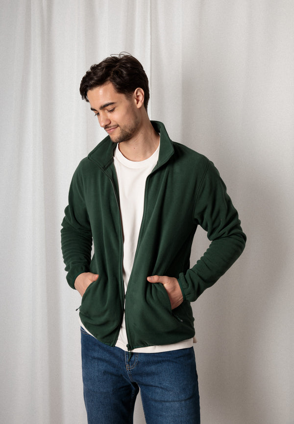 ZEDAN | Nachhaltige Herren Basic Fleecejacke aus 100% recyceltem Polyester