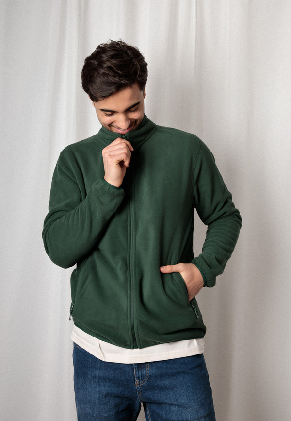 ZEDAN | Nachhaltige Herren Basic Fleecejacke aus 100% recyceltem Polyester