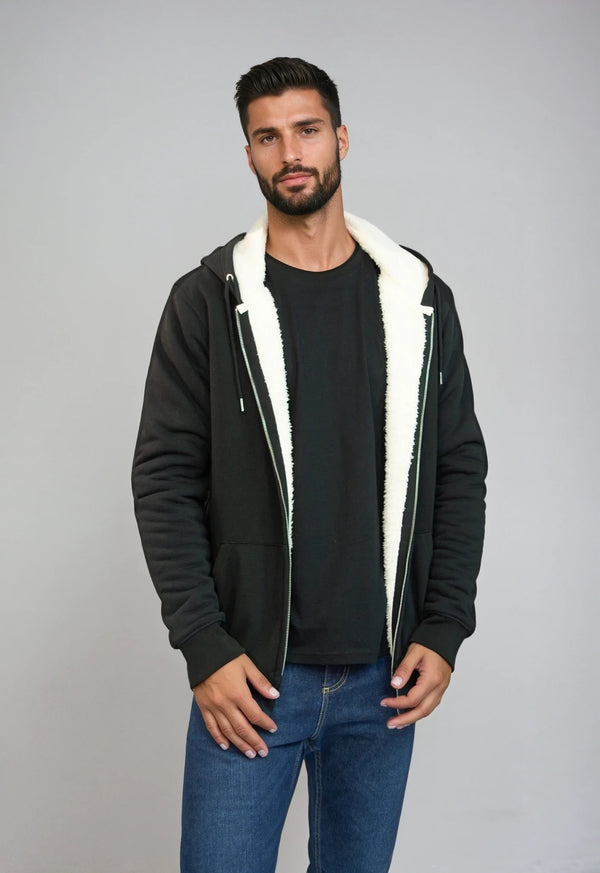 HYGGER SHERPA | Unisex Zip-Hoodie mit Sherpa-Innenfutter