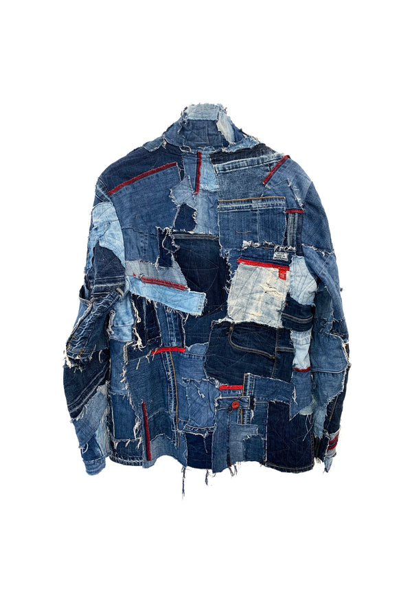 Handgefertigte Upcycling Designer-Jacke für Herren | Nachhaltiges Modestatement aus alten Jeans