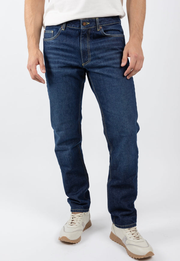 Straight Fit - Dark Indigo Herren-Jeans "SAMUEL" - TORLAND