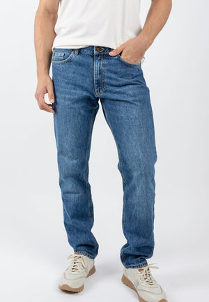 Straight Fit - Mid Indigo Herren-Jeans 