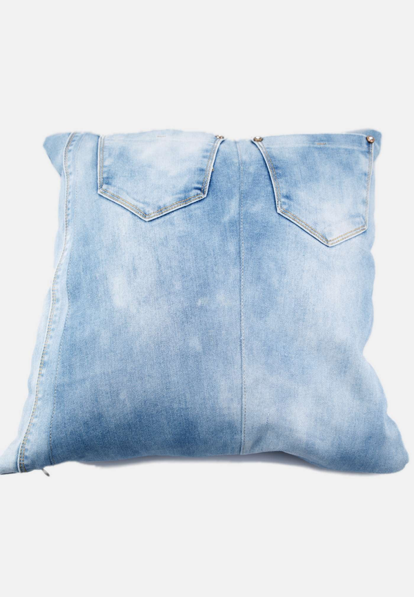 Upcycling Kissen "KISAN" - Denimblau - TORLAND