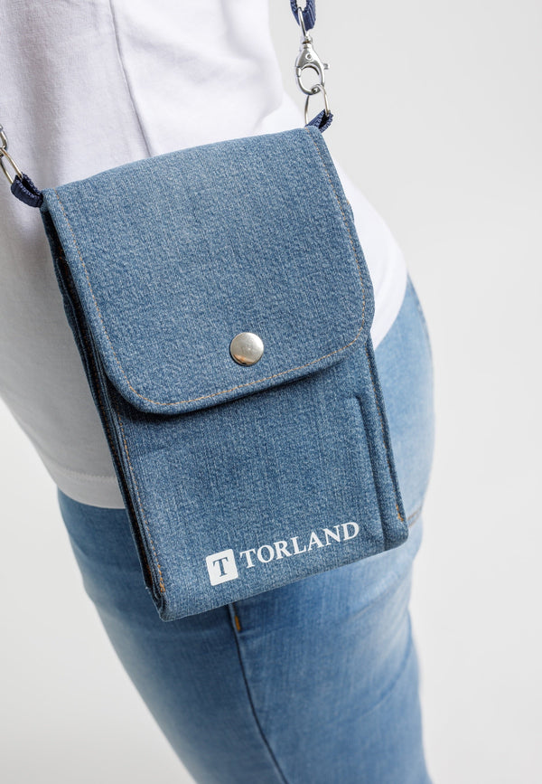 Upcycling Umhängetasche mit Fächern "ULF" - Denimblau - TORLAND